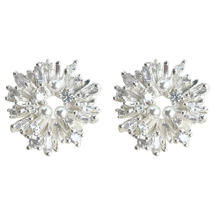 Wholesale Micro inlaid zircon earrings with a cool design feel, ear clips without holes, high-end feel, niche