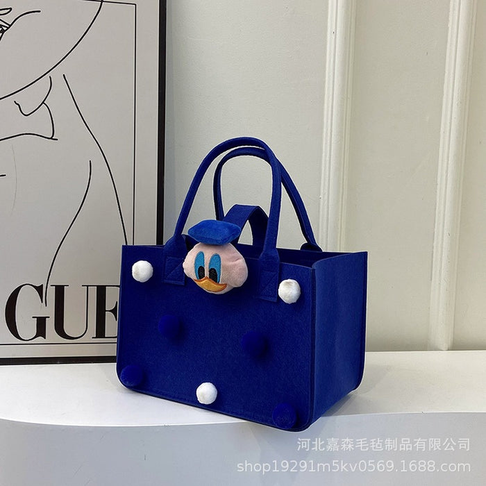 Wholesale Souvenir cartoon shopping bag portable 100-day banquet anniversary gift felt bag