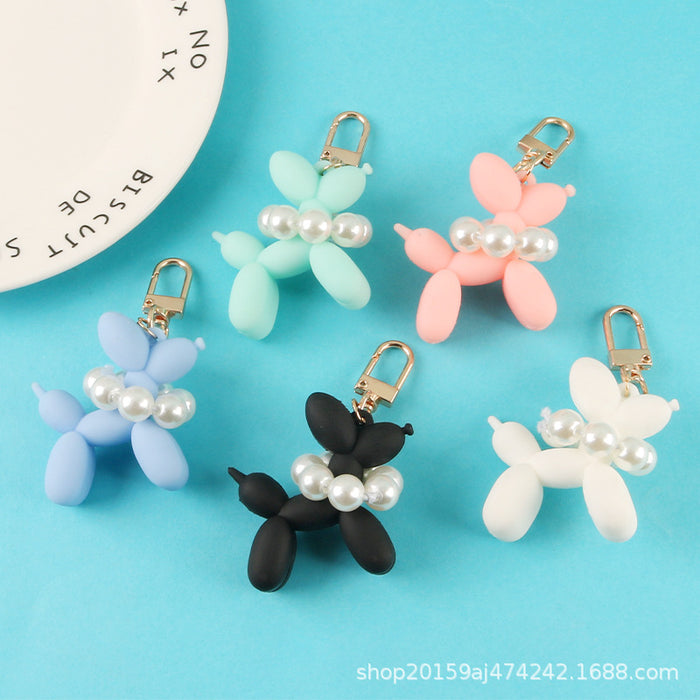 Wholesale Silicone Pearl Balloon Dog Keychain JDC-KC-YiHan008