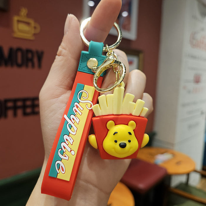 Wholesale Cartoon bear keychain pendant couple bag ornaments bear doll car key chain small gift