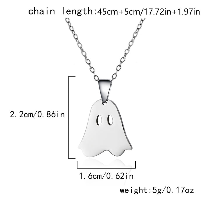 Wholesale  Element Titanium Steel Necklace Pumpkin Head Ghost Jewelry Pendant Personalized All-match Witch Necklace
