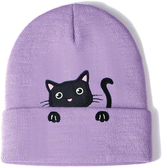 Wholesale Acrylic Cat Embroidery Knitted Beanie JDC-FH-Shengn008