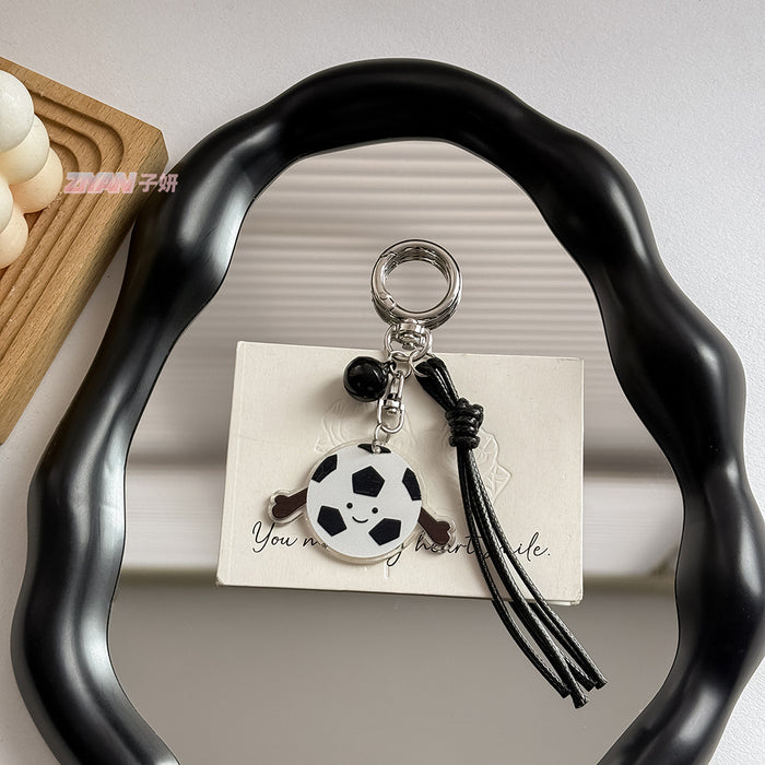 Wholesale cartoon humanoid table tennis badminton football key chain schoolbag key chain