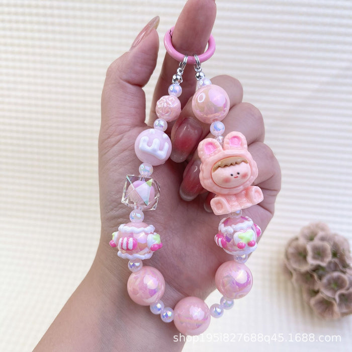 Wholesale Creative Cartoon Hand-painted Beads Mobile Phone Hanging Chain Bag Decorative Pendant DIY Accessories for Girlfriends