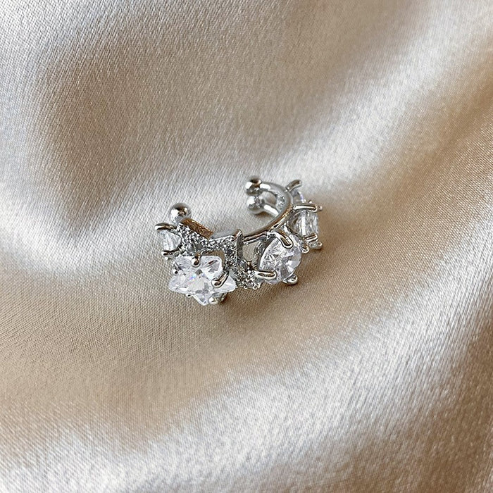 Wholesale  Micro-inlaid Zircon Star Ear Clip  Simple Ear-less Ear-hole Earrings Elegant Ear Clip