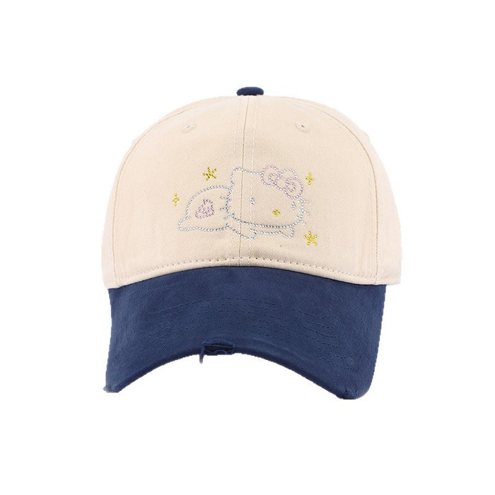 Wholesale Baseball cap new sweet color blocked sun hat wide brim duckbill cap for men