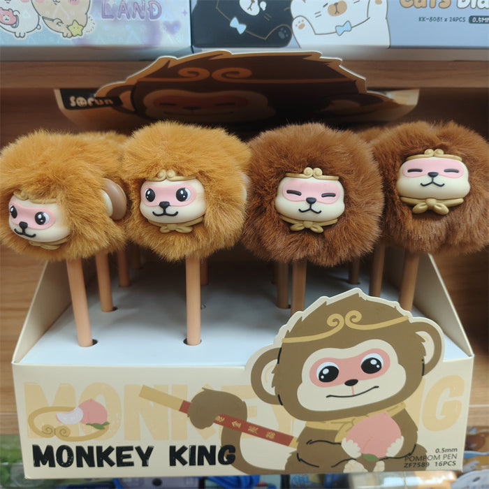 Wholesale Cute animal elephant pom-pom ballpoint pen