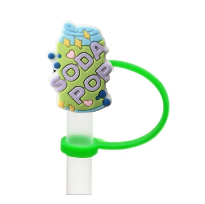 Wholesale 10pcs Kpop Cute Cartoon Silicone Straw Cap Cup Accessories