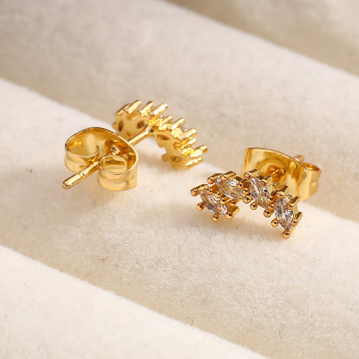 Wholesale Silver Needle Creative Diamond Earrings Simple Earrings High End