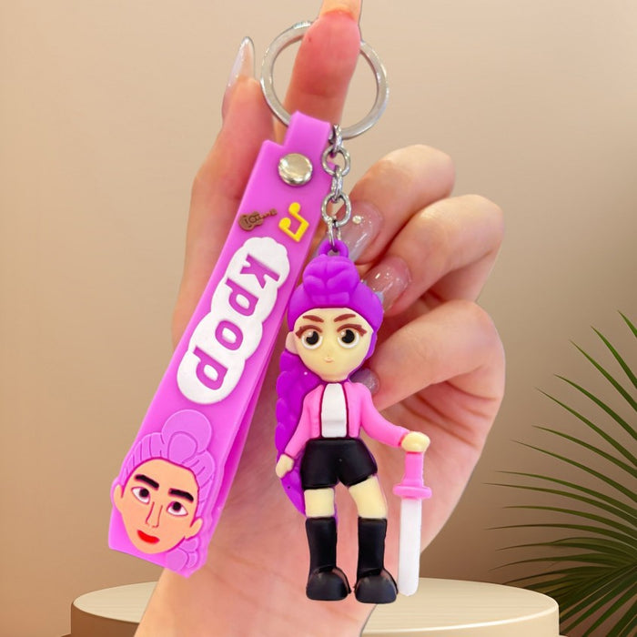 Wholesale Cartoon and anime peripheral silicone figurine keychain