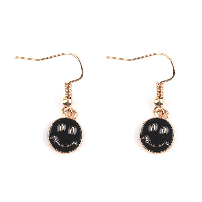 Wholesale Cartoon Smiley Face Alloy Pendant Earrings JDC-ES-FuYu006