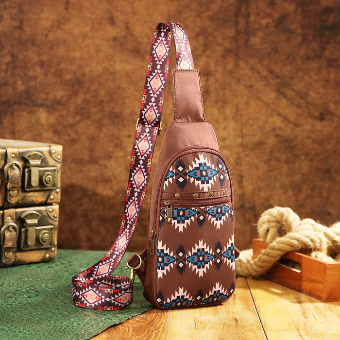 Wholesale Aztec Bohemian chest bag crossbody shoulder bag women' s bag