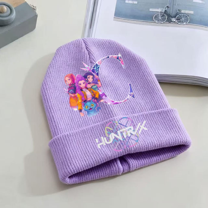 Wholesale KPOP Knitted Cartoon Letter Print Hat