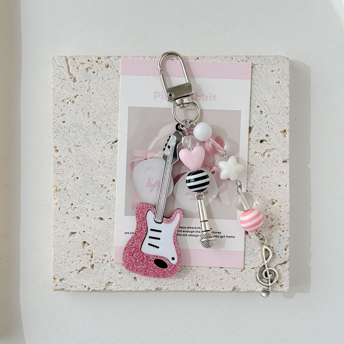 Wholesale Pink violin mobile phone pendant, star note pendant, card book, bag hanging, keychain