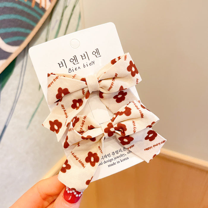 Wholesale Internet Celebrity Milk Curry Color Bear Bow Hairpin