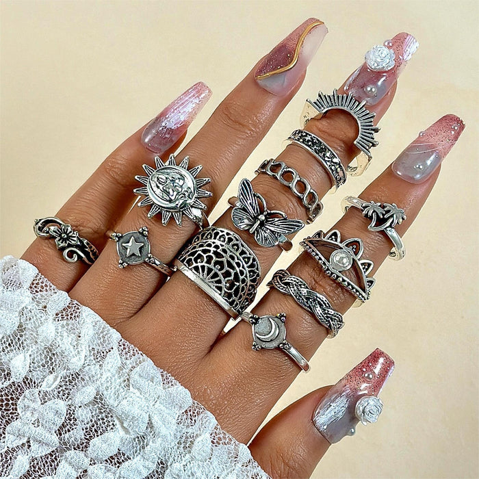 Wholesale Punk Style Skull Snake Ring Set Alloy Fashion Accessory MOQ≥2