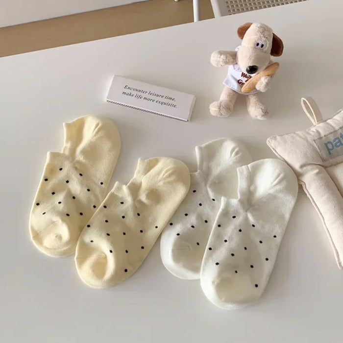 Wholesale Thin shallow mouth boat socks with solid color dots that won't fall off and invisible socks