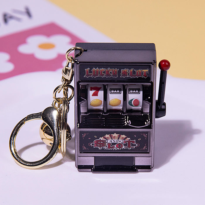 Wholesale Creative Tiger Fruit Machine Pendant Lucky Drawing Keychain Fun Toy Keychain Office Cultural