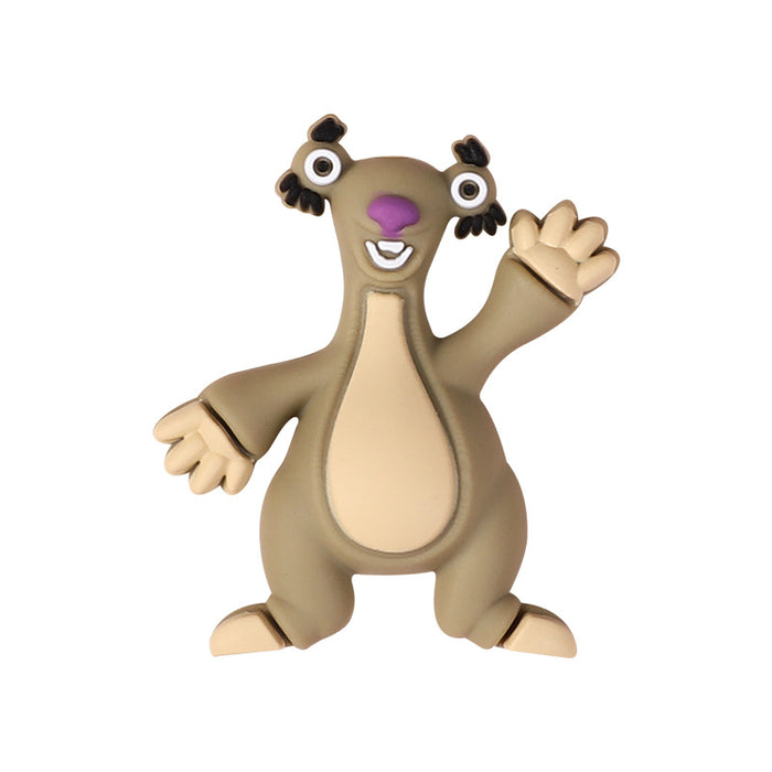 Wholesale 20pcs Cartoon Animal 3D Silicone Beads Straight Hole Creative Cute Animal Female Keychain Glue Beads