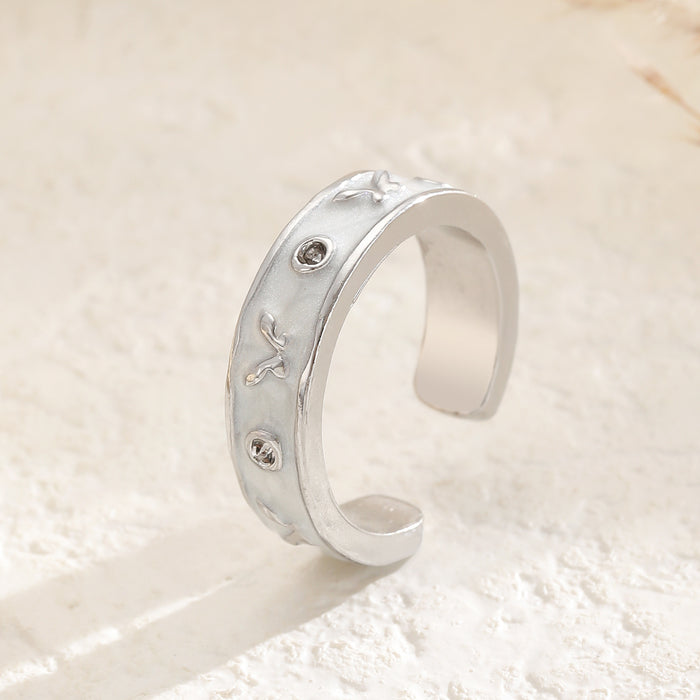 Wholesale Colorful zircon flower cartoon adjustable ring