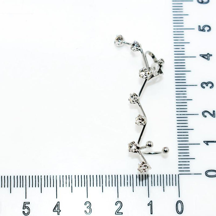 Wholesale Silver Needle Earnail Sparkling Diamond Earpiece Single