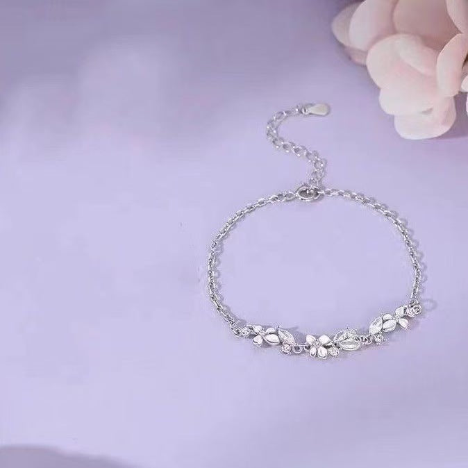 Wholesale New light luxury niche high-end zircon flower bracelet