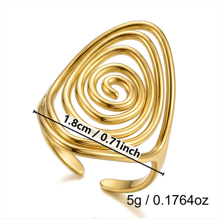 Wholesale Flower Sun Spiral Stainless Steel Open Ring Chic Fashion Jewelry Accessory
