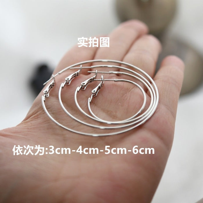 Wholesale Silver needle circle large ear ring plain ring earrings with versatile temperament