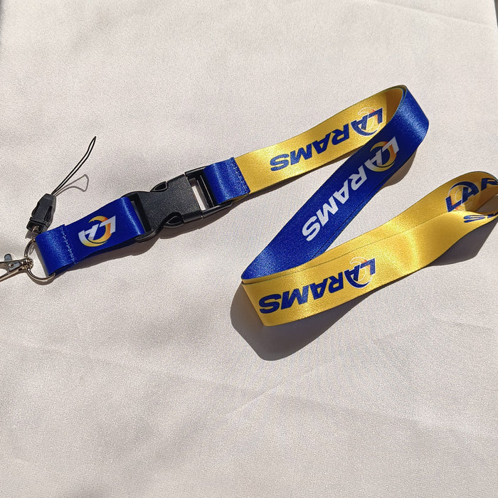 Wholesale Heat transfer rugby team lanyard club/ badge/ key/ work permit/ mobile phone sling buckle lanyard