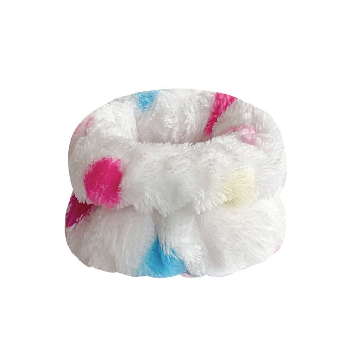Wholesale Solid Color Plush Wristband Women' s Face Wash Wrist Waterproof Headb Flannel Sweat Wipe Bracelet