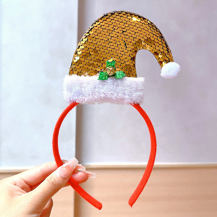 Wholesale Christmas Headband Christmas Antlers Hair Stamp Headwear Holiday Decorative Gift Big Bow Headband Hair Accessories Headwear
