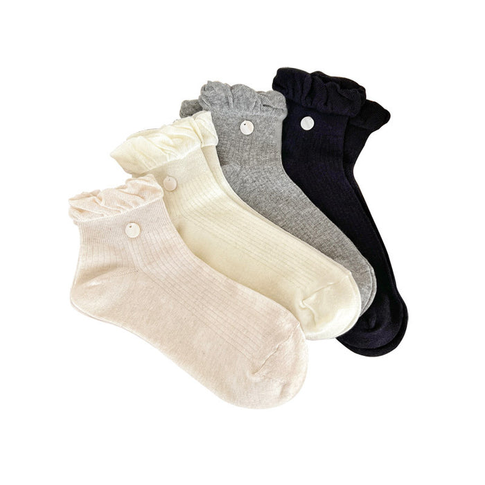 Wholesale Socks, bubble lace, ribbed, shell glitter, short tube, combed cotton