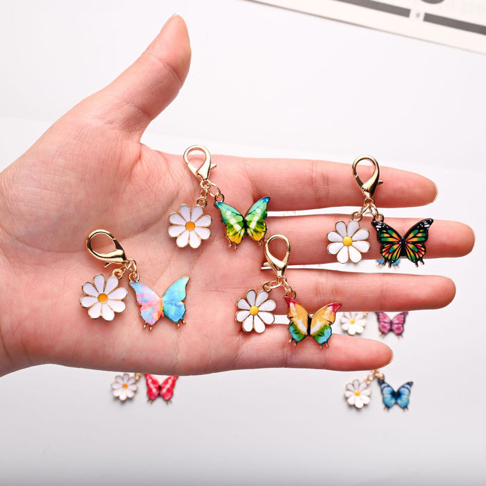 Wholesale Colorful enamel butterfly and  keychains