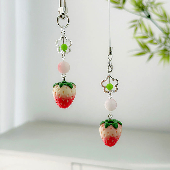 Wholesale Fruit Keychain Bag Pendant Accessories Strawberry Mobile Phone