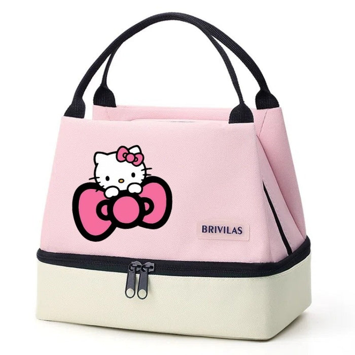 Wholesale Contrasting Color Printed Double-Layer Insulated Bag Ice Bag Outing Lunch Bag