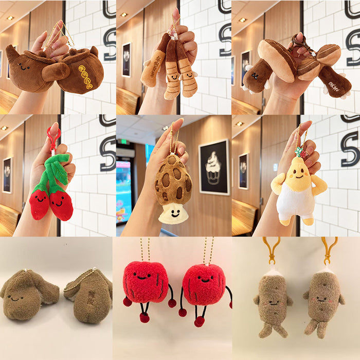 Wholesale Ganoderma lucidum plush pendant medicinal material doll morel keychain plush toy