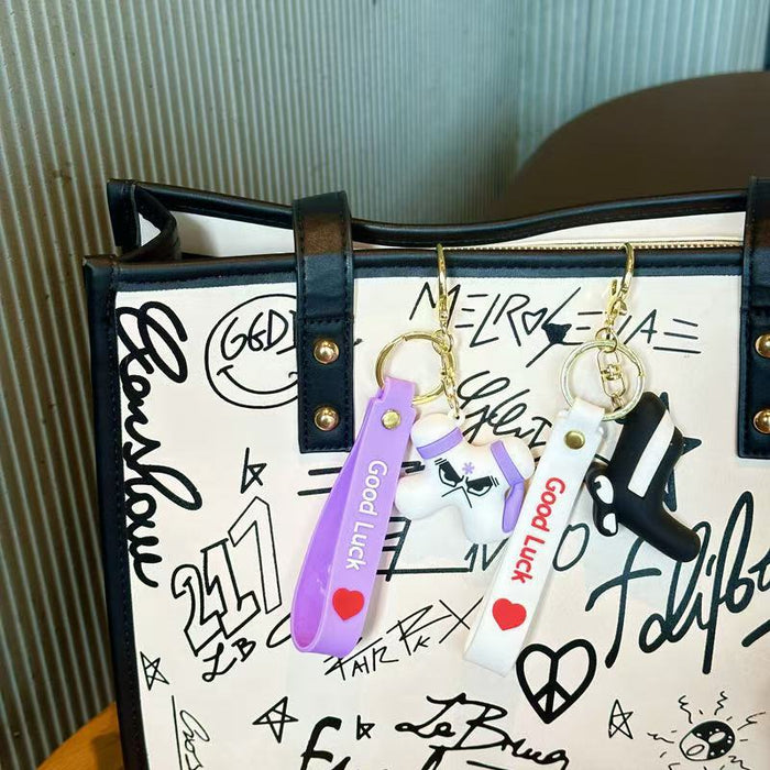 Wholesale Creative letter keychain, keychain, backpack pendant