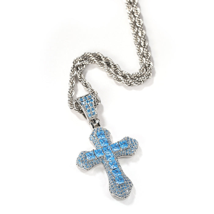 Wholesale Zircon Cross Men's Necklace Fashion All-match Chain Jewelry