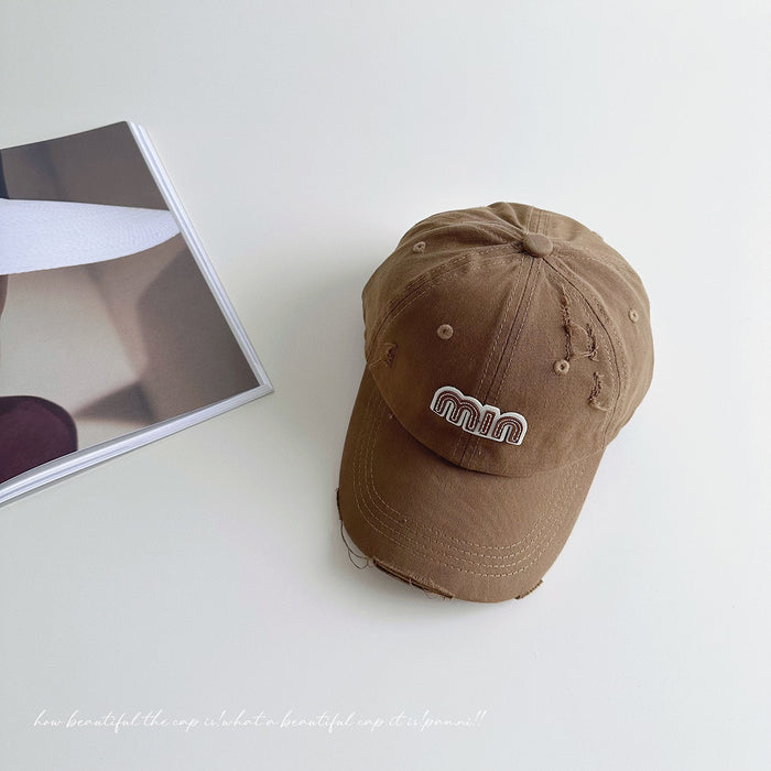 Wholesale Children's retro vintage baseball cap, three-dimensional letter duckbill cap, niche sun hat