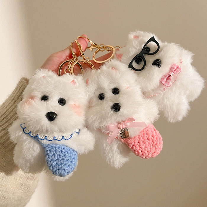 Wholesale Plush, cute, messy puppy bag, hanging accessories, keychains, creative small gifts