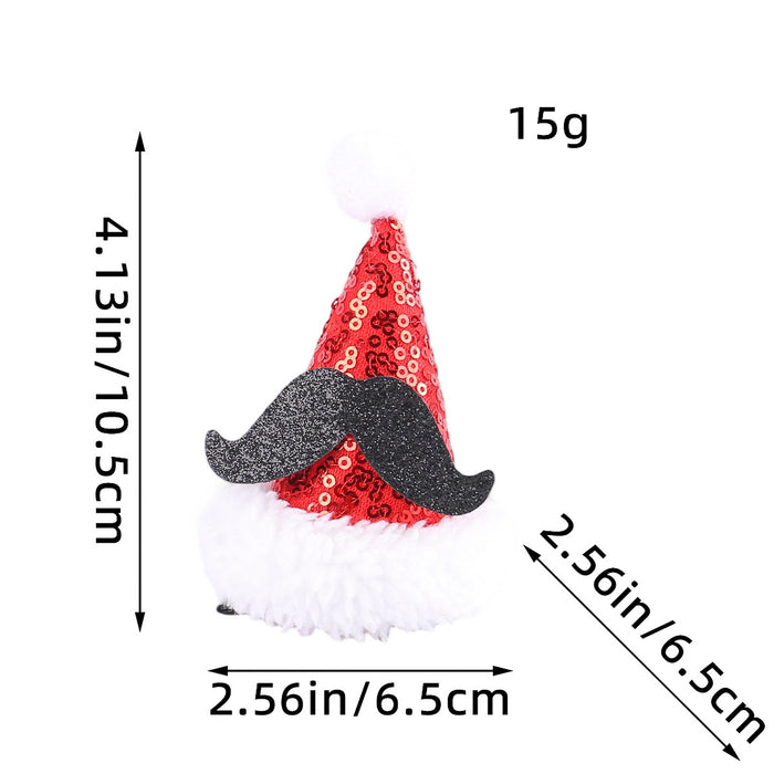 Wholesale Christmas Decorations Red Sequin Hat Gauze Skirt Dress up Headdress Korean Style Duckbill Christmas Hairpin