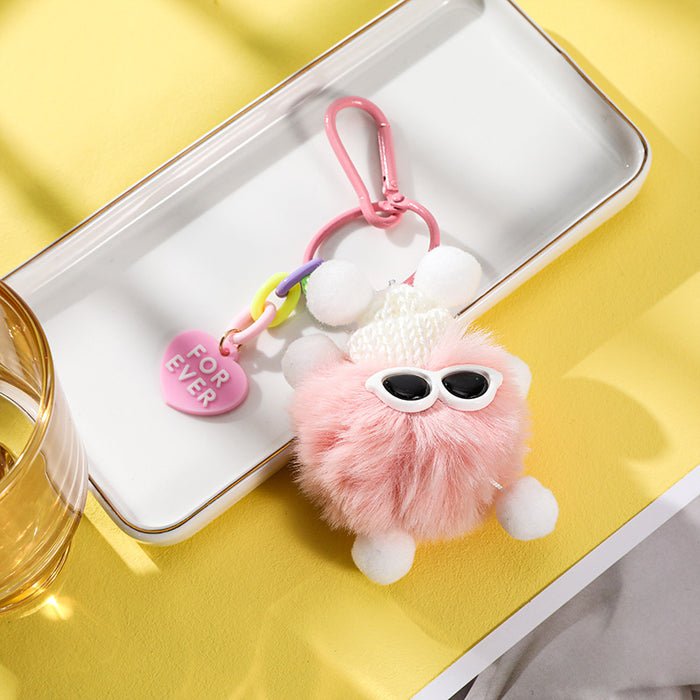 Wholesale Cute pet small bristle monster doll pendant anti-lost keychain schoolbag plush ornaments super cute gift