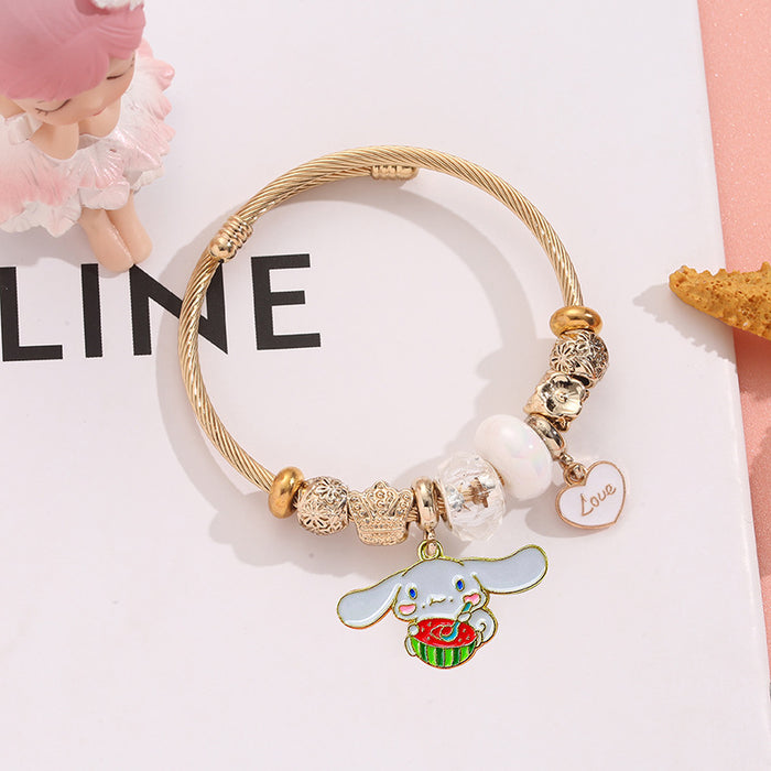 Wholesale Stainless Steel Cartoon Charm Bracelet Adjustable Pendant Jewelry Gift MOQ≥2