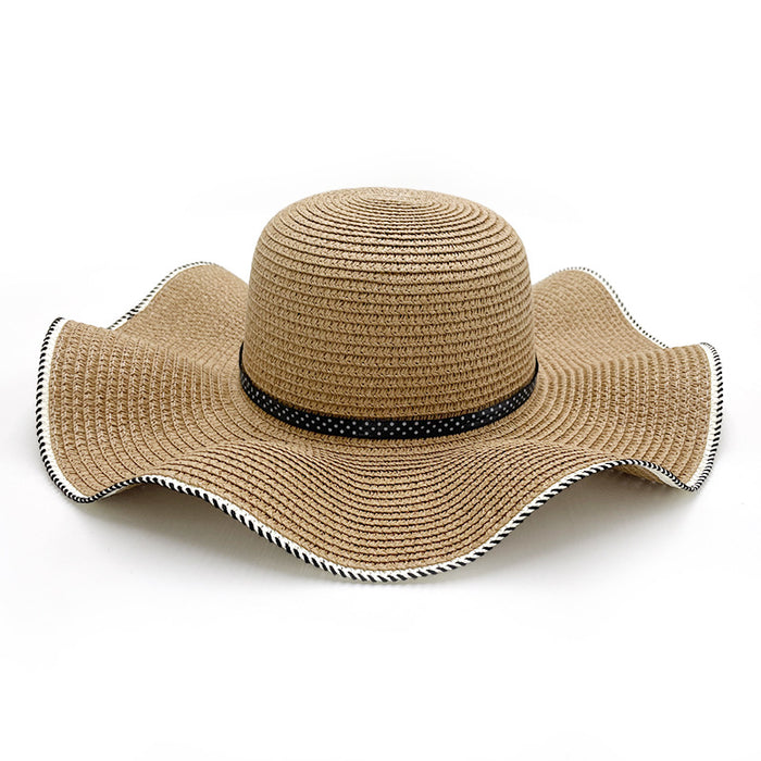 Wholesale Straw Hat Bow Lace Sun Hat Seaside Vacation Sun Protection Sun Hat