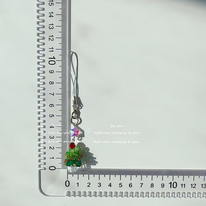 Wholesale Tree Mobile Phone Rope Pendant Crystal Beads Keychain Bag Hanging Accessories