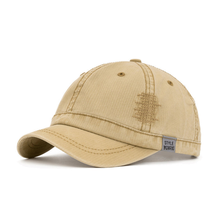 Wholesale Short brimmed baseball cap, fashionable washed duckbill cap, curved brimmed baseball cap, sun protection and sunshade cap