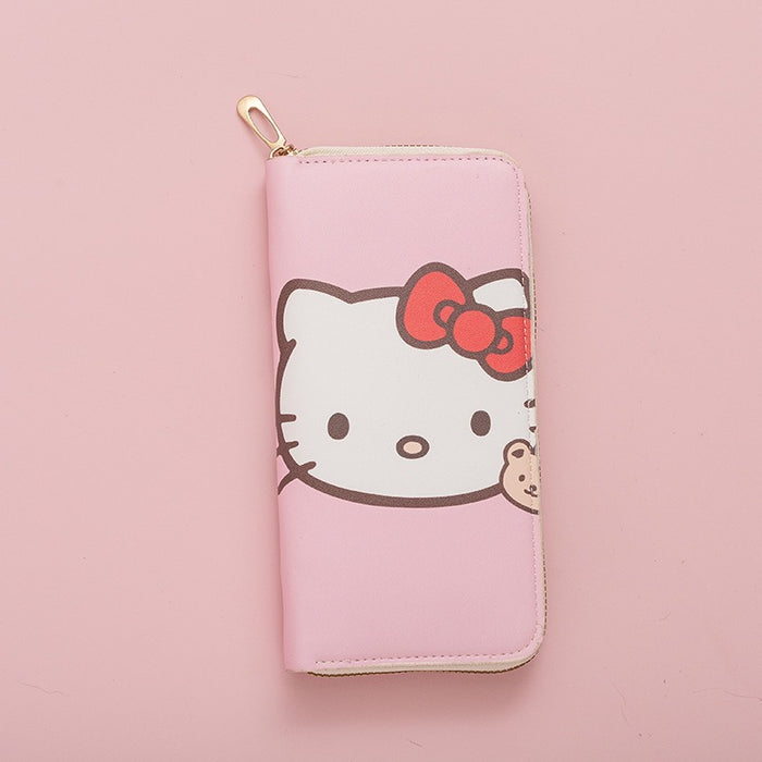 Wholesale Kitten Long Zipper Girl' s Wallet