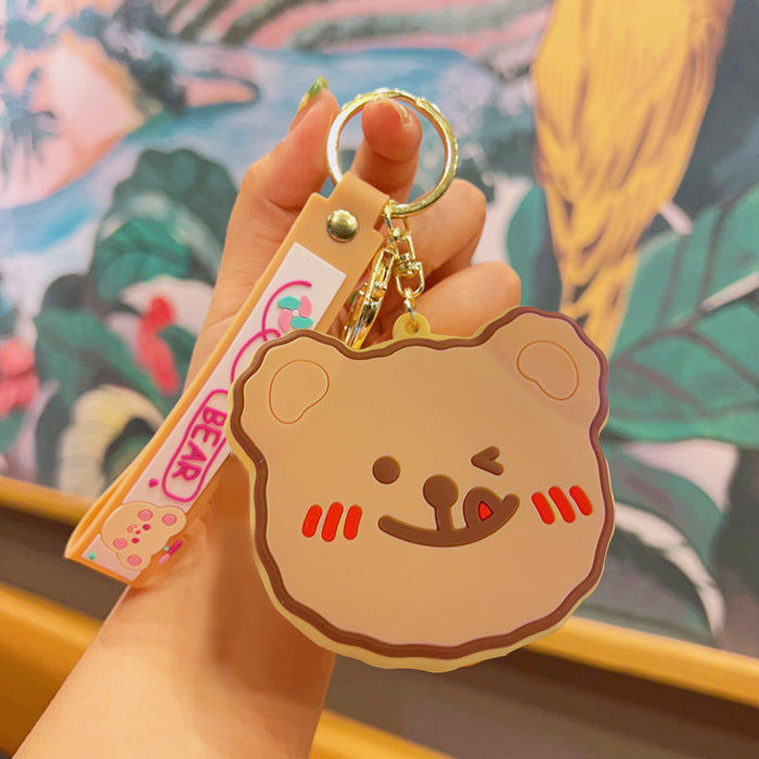 Wholesale  Cartoon  Cute Coin Purse Key Chain Silicone  Children Card Bag Wallet Keychain  Pendant