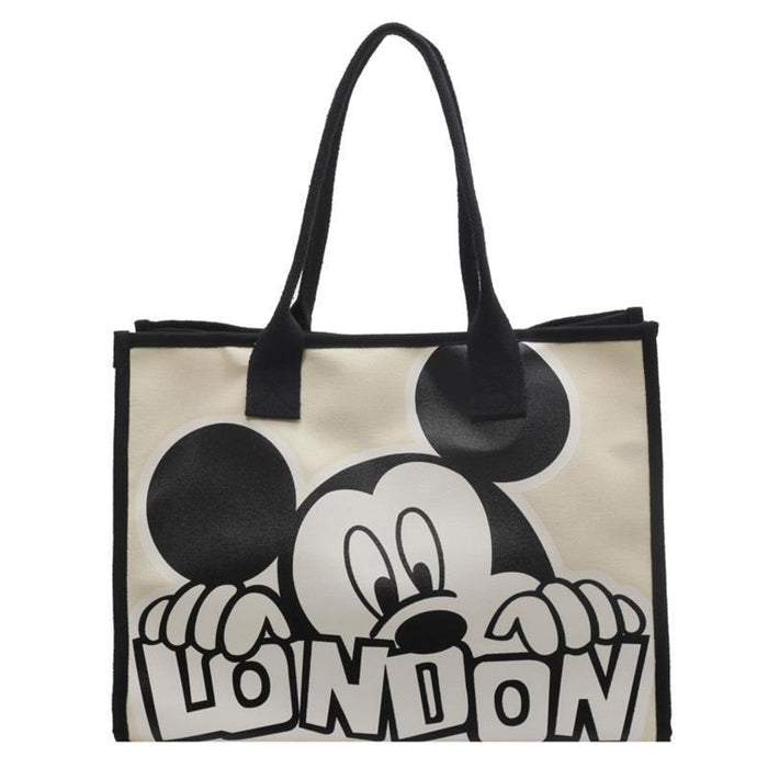 Wholesale cartoon canvas bag niche design commuter bag for women large capacity tote canvas bag