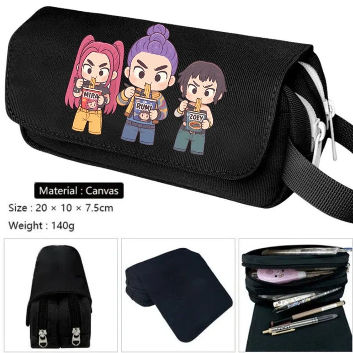 Wholesale Cartoon Print Large Capacity Double-Layer Handheld Pencil Case Stationery Bag Pencil Bag